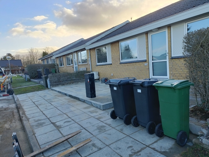 Flisebelægning til boligområde